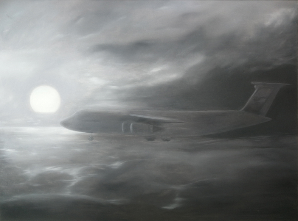 Abbildung 4 - Iris Ulbricht | 2024 | Urban Silence 4 - Lockheed C-5 Galaxy | Öl auf Leinwand | 150 x 200 cm Abbildung 4 - Iris Ulbricht | 2024 | Urban Silence 4 - Lockheed C-5 Galaxy | Öl auf Leinwand | 150 x 200 cm